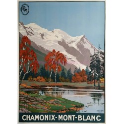 Affiche ancienne originale Chamonix Mont-Blanc Geo DORIVAL
