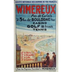 Original vintage poster Wimereux Casino Golf Tennis Chemin de fer
