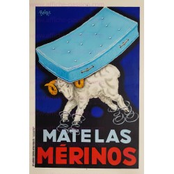 Original vintage advertising poster Matelas Merinos 1951 Robys