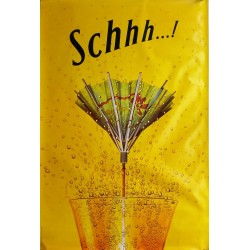 Affiche originale Schweppes Schhh ombrelle 170 cms x 115 cms