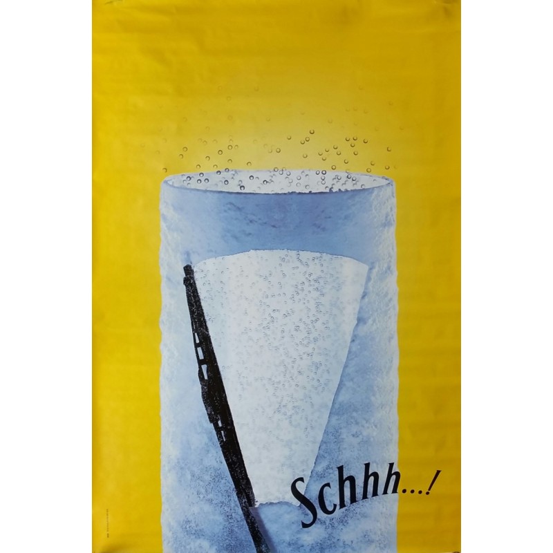 Original poster Schweppes Schhh windshield wiper 67 x 45 inches