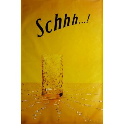 Original poster Schweppes Schhh glass and drops 67 x 45 inches