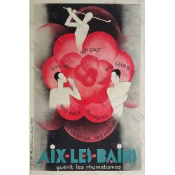 Original vintage poster Aix Les Bains Golf Lac Eaux thermales Casinos - Claude GADOUD