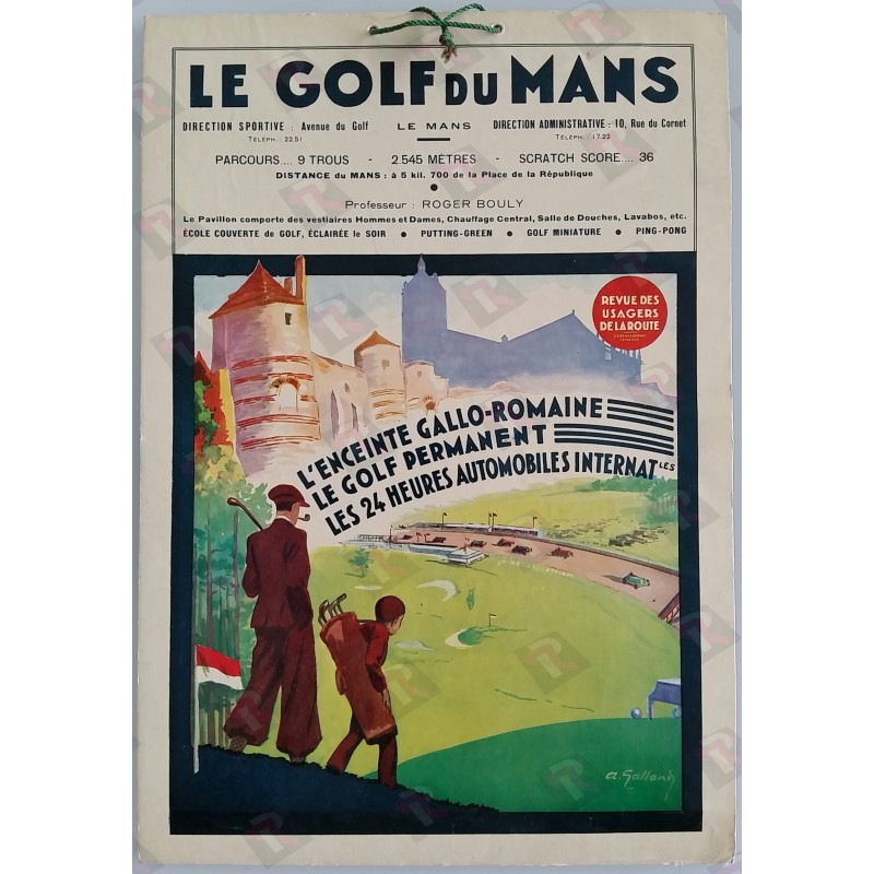 Old original advertising cardboard Le Golf du Mans - André GALLAND