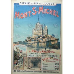 Affiche originale Mont St Michel Chemin de fer de l'Ouest - Gustave FRAIPONT
