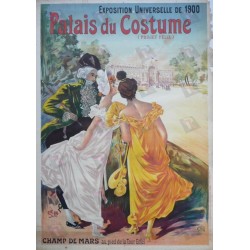 Affiche originale Palais du costume Exposition universelle 1900 Projet Felix - LEM