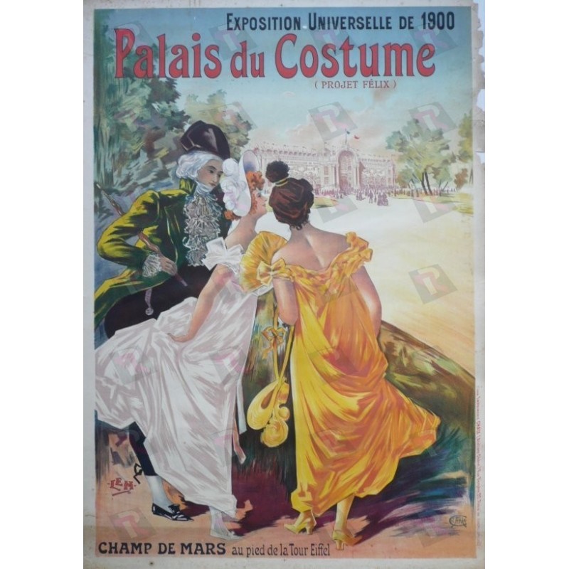 Original vintage poster Palais du costume Exposition universelle 1900 Projet Felix - LEM