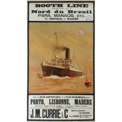 Original vintage poster Booth Line Brésil via Le HAVRE 1905 - Norman WILKINSON
