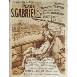 Original vintage poster Plage St Gabriel  Chemin de fer du ord