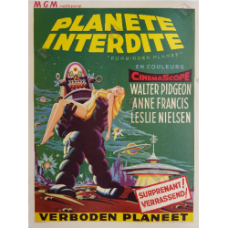 Affiche ancienne originale scifi Forbidden planet 1956