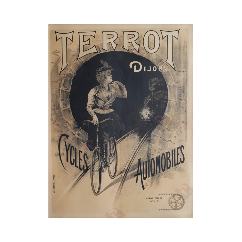 Original vintage poster Terrot Dijon cycles automobiles