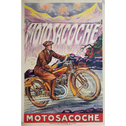 Original vintage motorcycle poster Motosacoche Fritayre