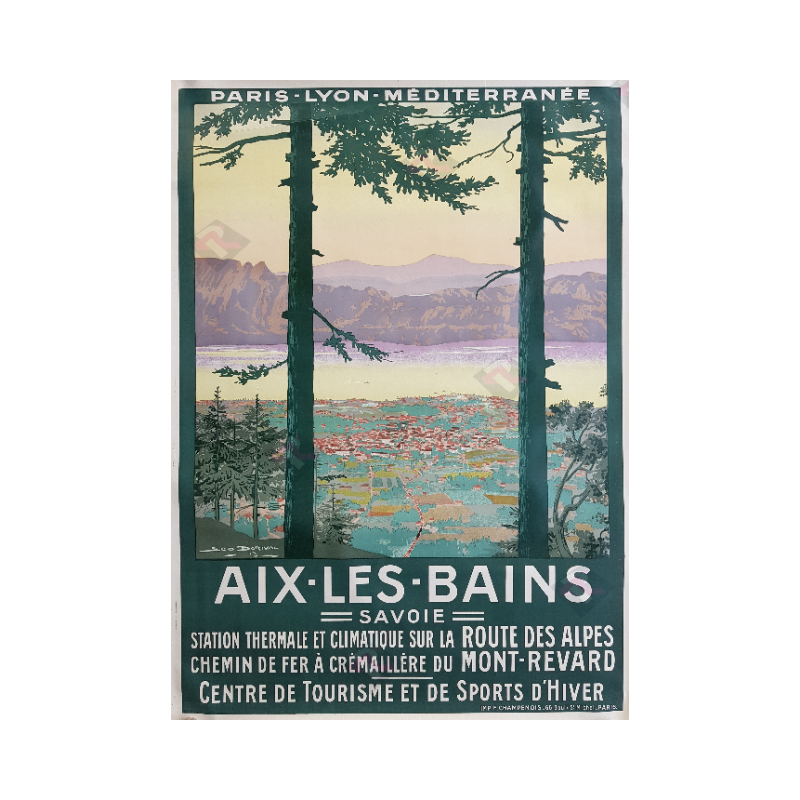 Affiche ancienne originale Aix les Bains Geo DORIVAL