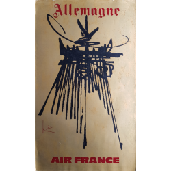 Affiche ancienne originale Air France Allemagne - Georges MATHIEU