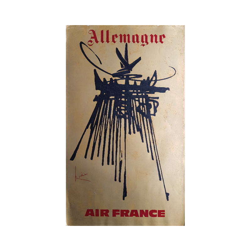 Original vintage poster Air France Allemagne - Georges MATHIEU