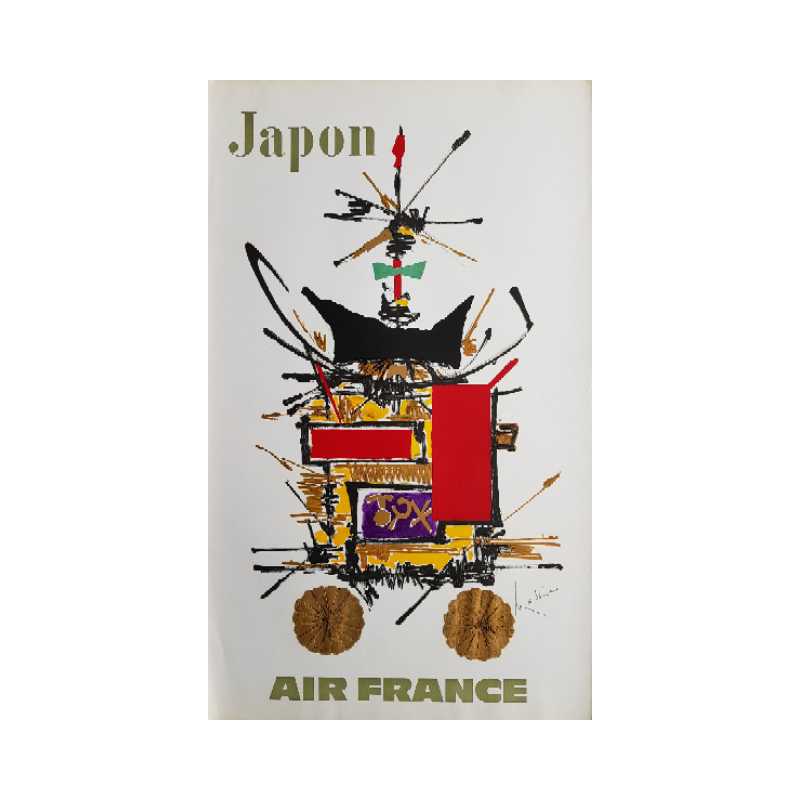 Original vintage poster Air France Japon - Georges MATHIEU