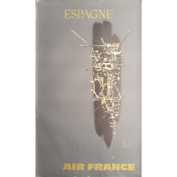 Affiche ancienne originale Air France Espagne - Georges MATHIEU