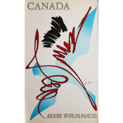 Affiche ancienne originale Air France Canada - Georges MATHIEU