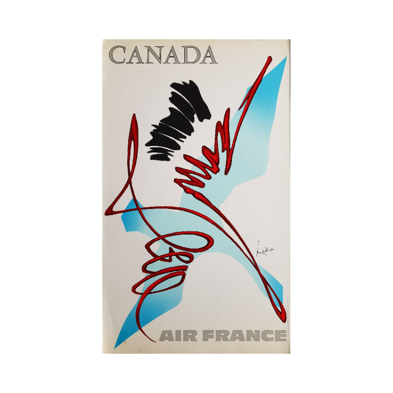 Original vintage poster Air France Canada - Georges MATHIEU