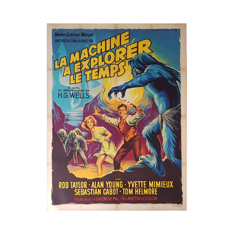 Affiche ancienne originale cinéma La machine à explorer le temps