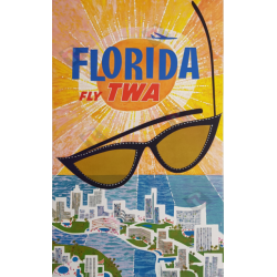 Original vintage poster Fly TWA Florida David KLEIN