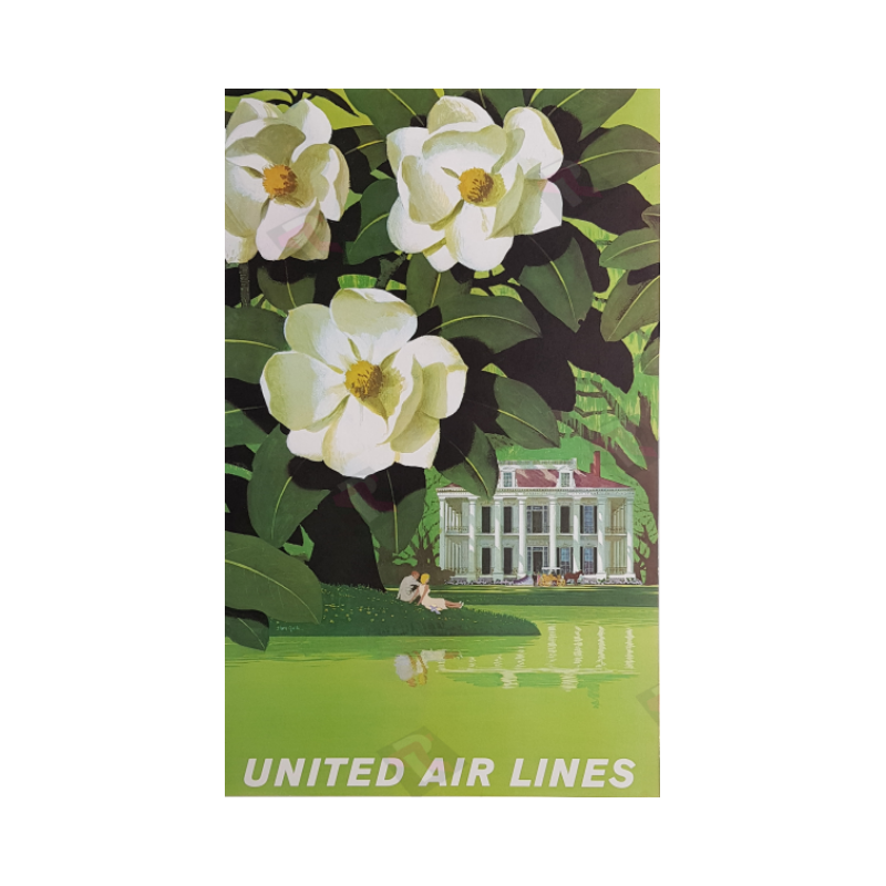 Original vintage poster United Airlines New Orleans Stan GALLI