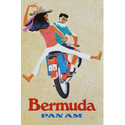 Affiche ancienne originale Pan Am Bermuda ZDINAK