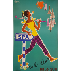 Original vintage poster Spa ville d'eaux Belgique