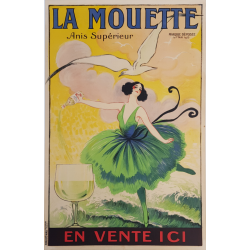 Affiche ancienne originale La Mouette Anis supérieur Raoul VION