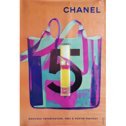 Affiche originale Chanel no 5 sac vaporisateur orange 170 cms x 120 cms