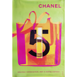 Original poster Chanel no 5 bag spray green 67 x 47 inches