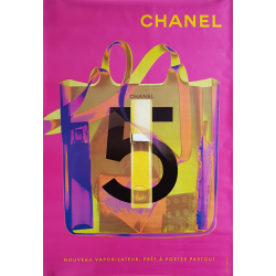 Original poster Chanel no 5 bag spray pink 67 x 47 inches