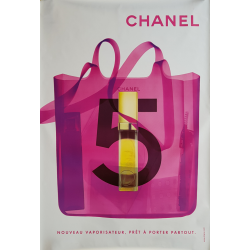 Affiche originale Chanel no 5 sac vaporisateur blanc 170 cms x 120 cms