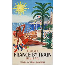 Original vintage poster French riviera Hervé BAILLE
