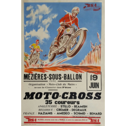 Original vintage poster Moto-Cross BSA Geo HAM