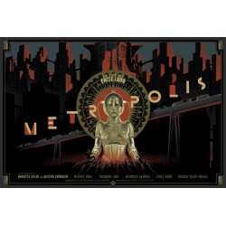 Original silkscreened poster limited Metropolis Laurent DURIEUX Dark Hall Mansion
