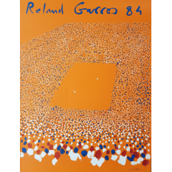 Affiche ancienne originale Tennis Roland Garros 1984 Gilles AILLAUD