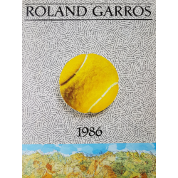 Affiche ancienne originale Tennis Roland Garros 1986 Jiri Kolar