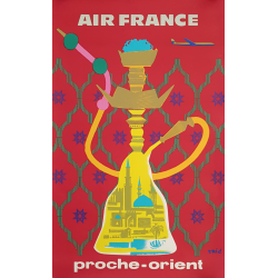 Original vintage poster Air France Proche Orient ERIC