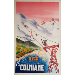 Original vintage winter sports poster Nice La Colmiane PRANDONI