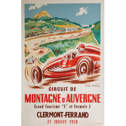 Original vintage poster Circuit de montagne d'auvergne Clermont Ferrand Geo HAM