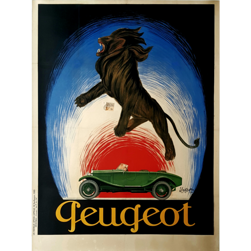 Affiche ancienne originale Peugeot 1925 Leonetto Cappiello