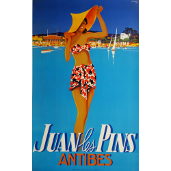 Affiche ancienne originale Juan les Pins Antibes - 1937 - Robert FALCUCCI