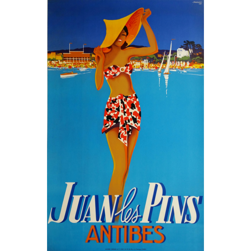 Original vintage poster Juan les Pins Antibes - 1937 - Robert FALCUCCI