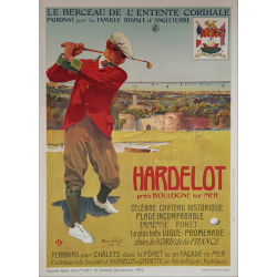Original vintage poster golf Hardelot 1907 Henri POLART