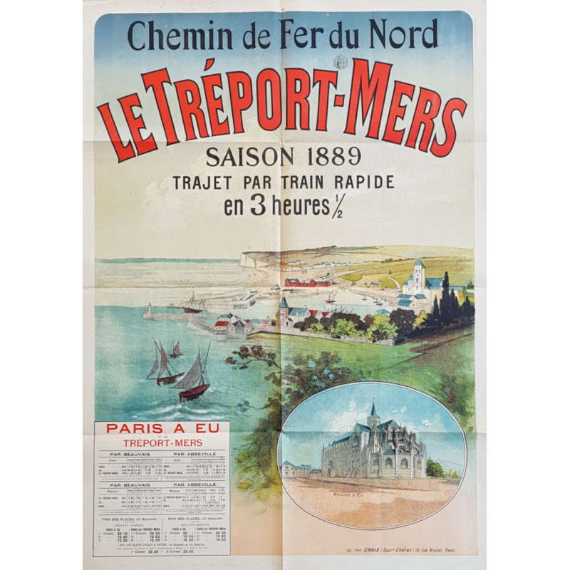 Original vintage poster Le Tréport-Mers 1889 Jules CHERET