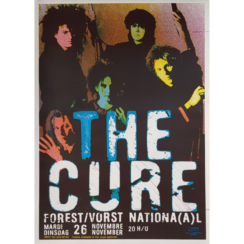 Affiche ancienne originale The Cure Forest National 1985