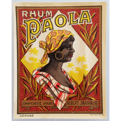 Original vintage label Rhum Paola