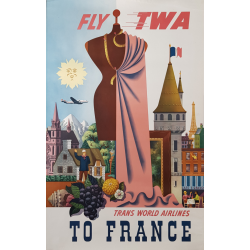 Original vintage poster TWA France GRECO