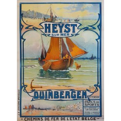 Original vintage poster Heyst sur Mer Duinbergen Chemins fer Belge